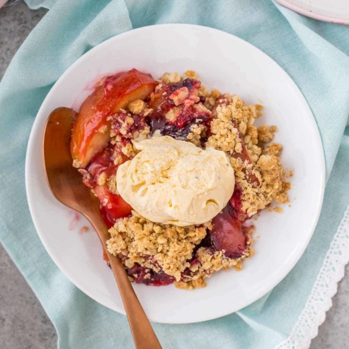 Apple and Plum Crumble