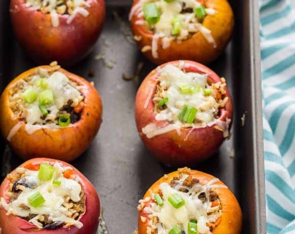 Stuffed Apples with Cheddar and Sausage