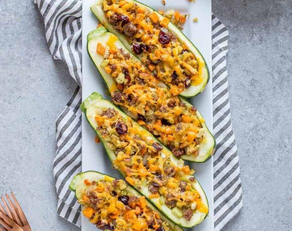 Zucchini Stuffing Boats