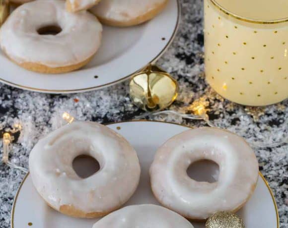 Eggnog Cinnamon Roll Donuts