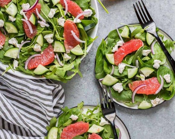 Grapefruit, Goat Cheese and Spinach Salad