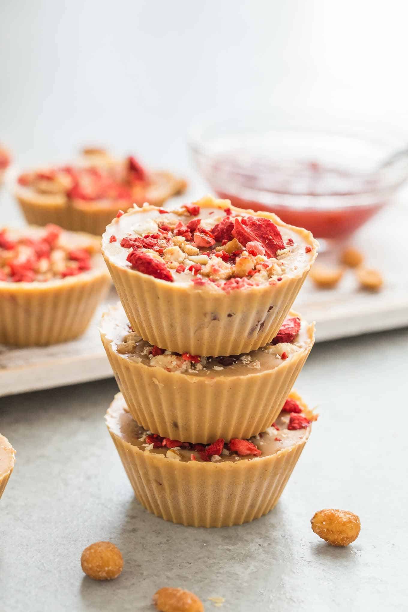 Peanut Butter and Jelly Cups Strawberry Blondie Kitchen