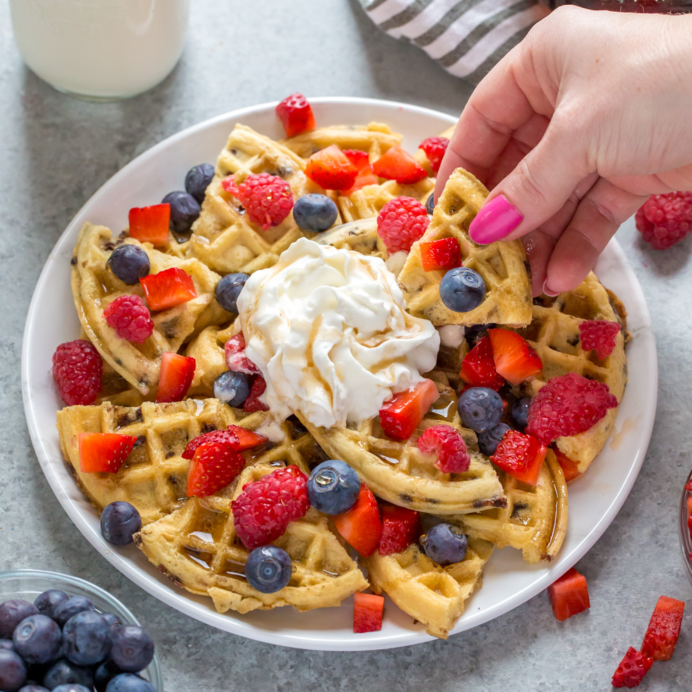 Fruity Breakfast Waffle Nachos Strawberry Blondie Kitchen