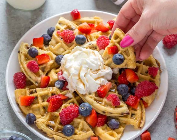 Fruity Breakfast Waffle Nachos