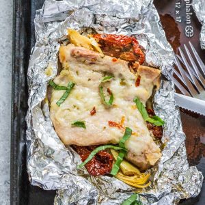 Pork Chops and Sun Dried Tomato Foil Packets