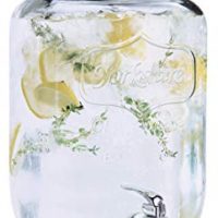 Estilo 2 gallon Glass Single Mason Jar Beverage Drink Dispenser With Leak Free Spigot