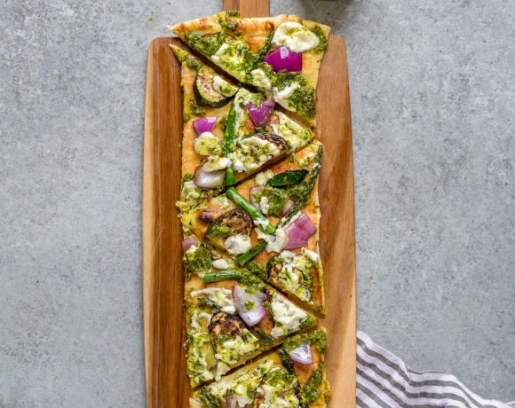 Grilled Vegetable Flatbreads with Ricotta and Salsa Verde