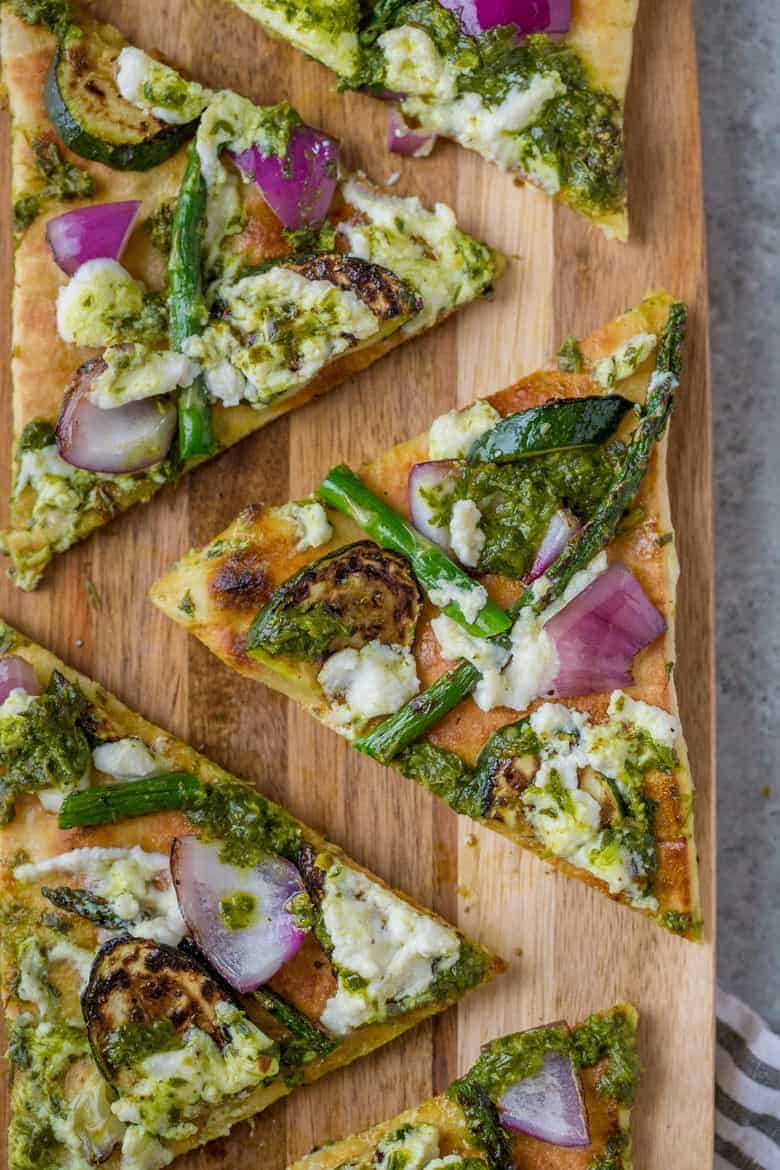 Grilled Vegetable Flatbreads with Ricotta and Salsa Verde Strawberry