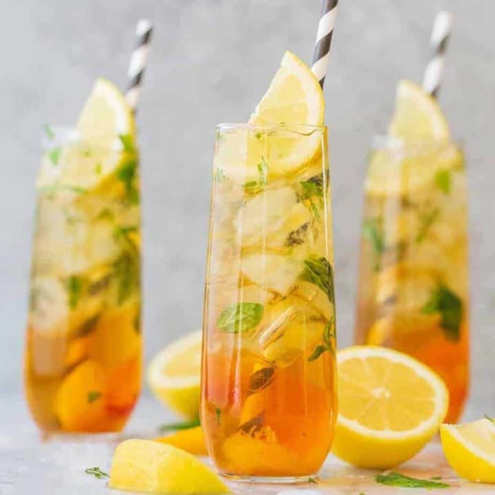 Peach Basil Mojito Mocktail