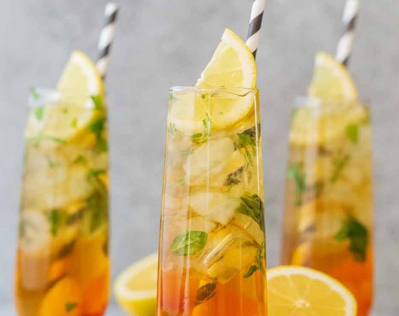 Peach Basil Mojito Mocktail