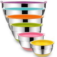 Mixing Bowls with Airtight Lids, 6 piece Stainless Steel