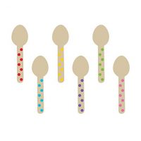 Mini Wooden Spoons, One Size, Multicolor