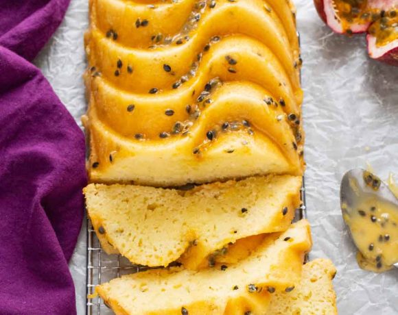 Passion Fruit Coconut Loaf Cake