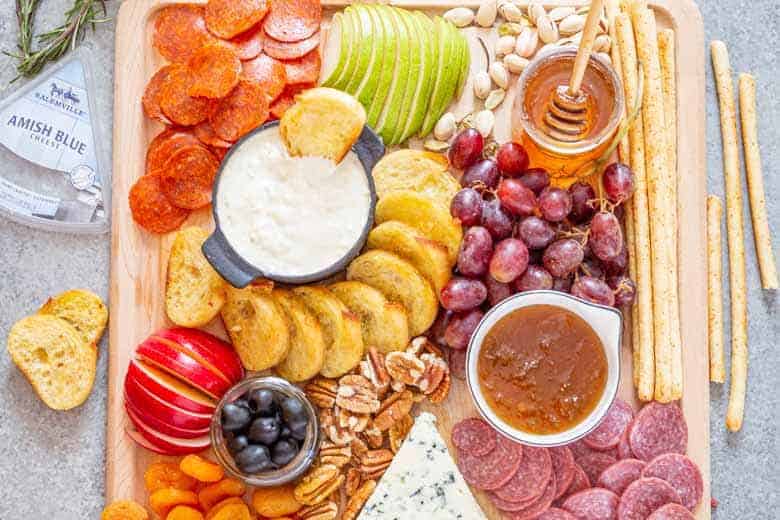 Blue Cheese Fondue Charcuterie Board Strawberry Blondie Kitchen