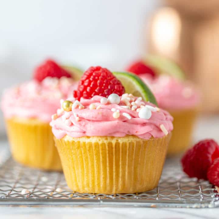 Raspberry Moscow Mule Cupcakes