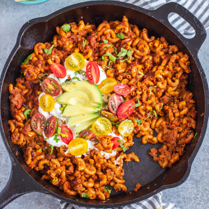 Healthier One Pan Taco Pasta