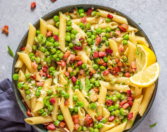 Crispy-Pancetta-and-Sweet-Pea-Ziti