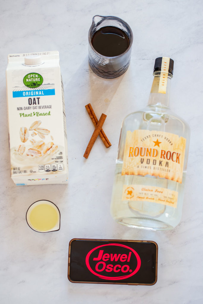 Ingredients needed for Oatmeal Cookie White Russian cocktail recipe