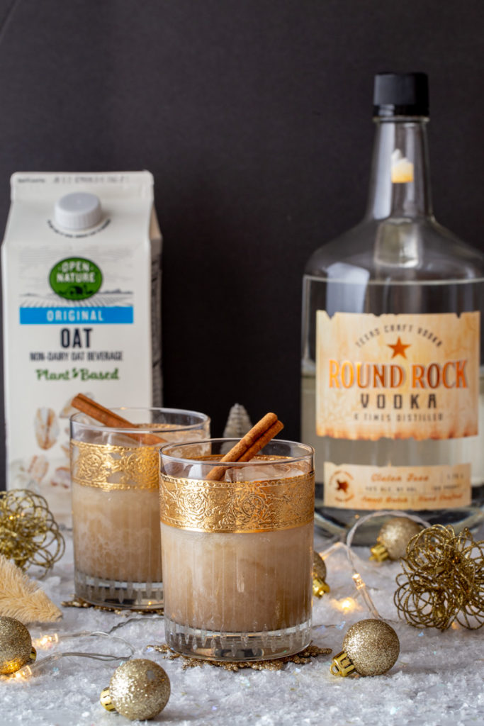 Oatmeal Cookie White Russian made with Open Nature Oat Milk and Round Rock vodka available at Jewel Osco