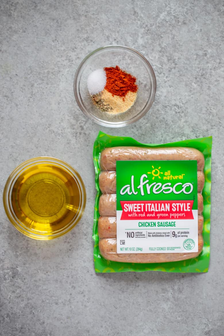 Sheet Pan Chicken Sausage and Veggies - Strawberry Blondie Kitchen