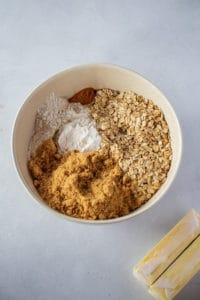 crumb topping mixture in a large bowl