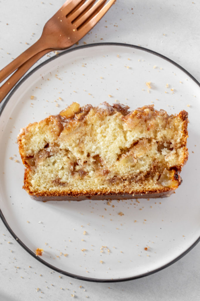 Single slice of apple fritter bread