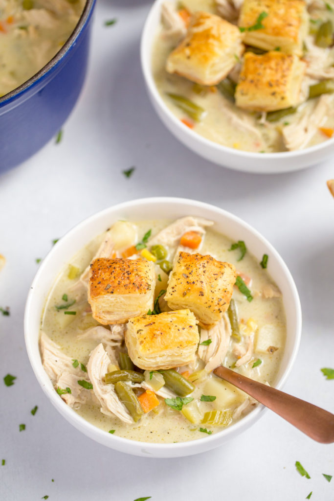 Chicken Pot Pie Soup - Strawberry Blondie Kitchen